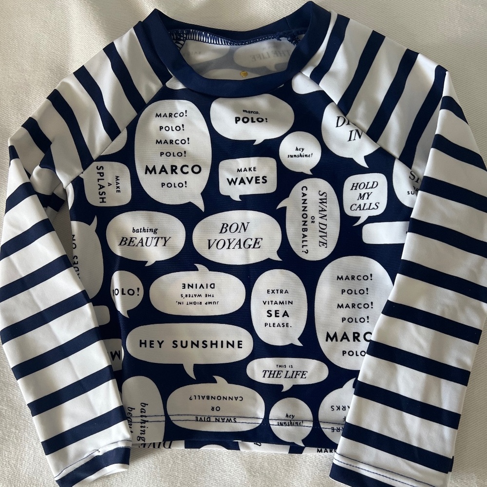 Kate Spade New York Speech Bubbles Rash Guard Swim Top Size 24 month